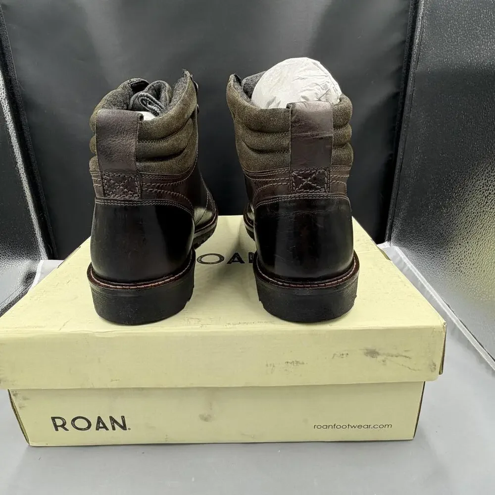 Roan Dino Boots Mens Size 10 Gray Leather Lined Combat Ankle Lace Up Winter